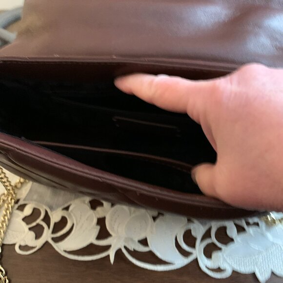 Dune Brown Leather Quilted Bag - Picture 4 of 7